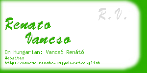 renato vancso business card